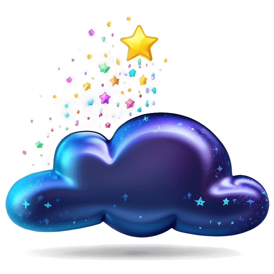 Dream Cloud with Stars PNG 06282024