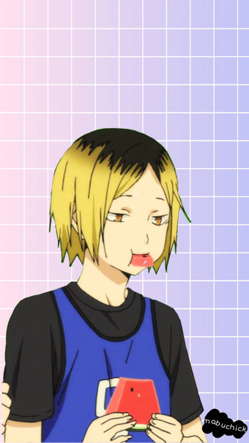 Download Kenma Kozume Eating Watermelon Wallpaper | Wallpapers.com