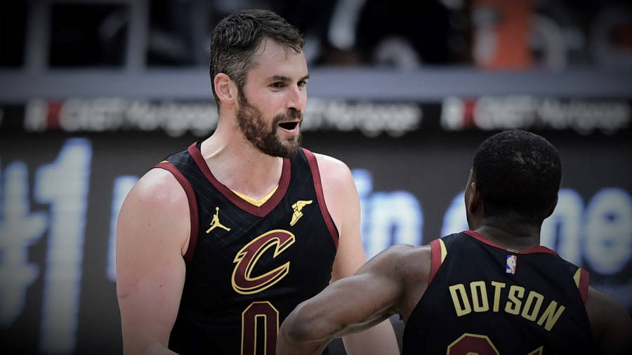 Download Kevin Love And Damyean Dotson Wallpaper | Wallpapers.com