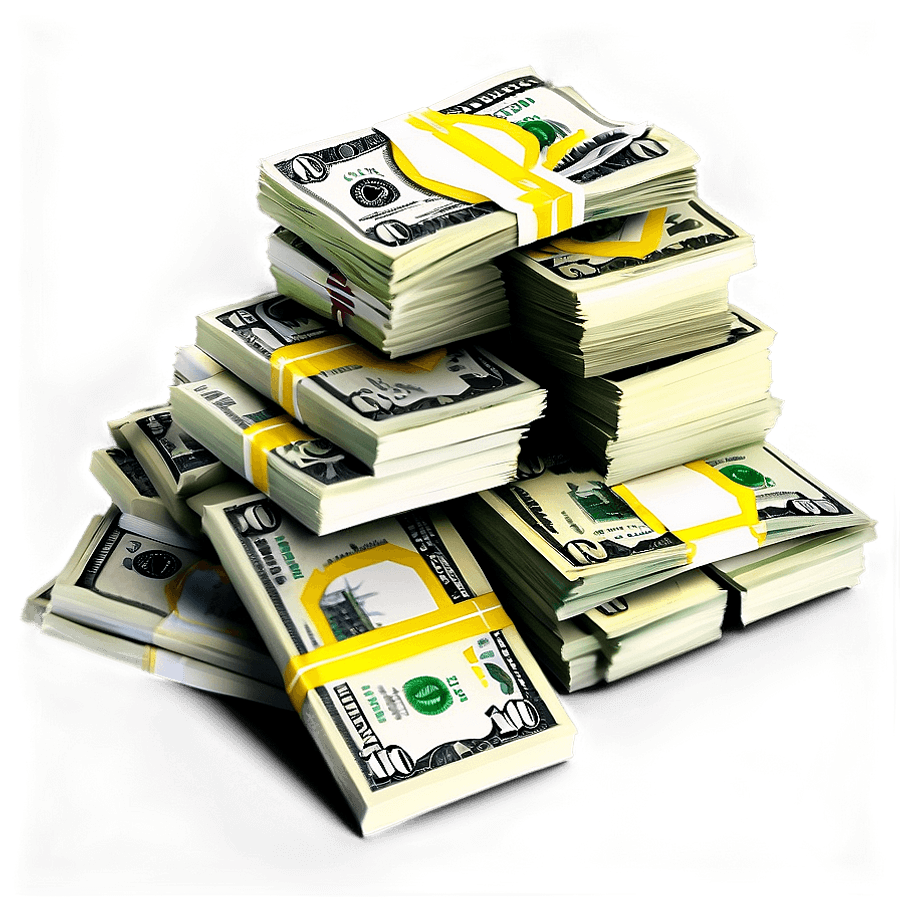 Money Pile on Table PNG 85