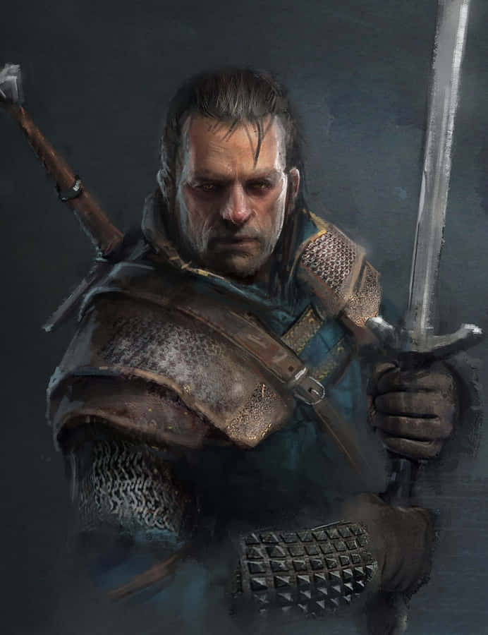 Legenda: Witcher Veterano Vesemir Observando um Castelo em Chamas