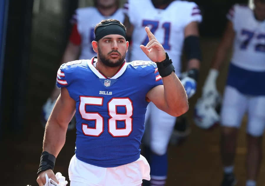 Entrata di Matt Milano dei Buffalo Bills