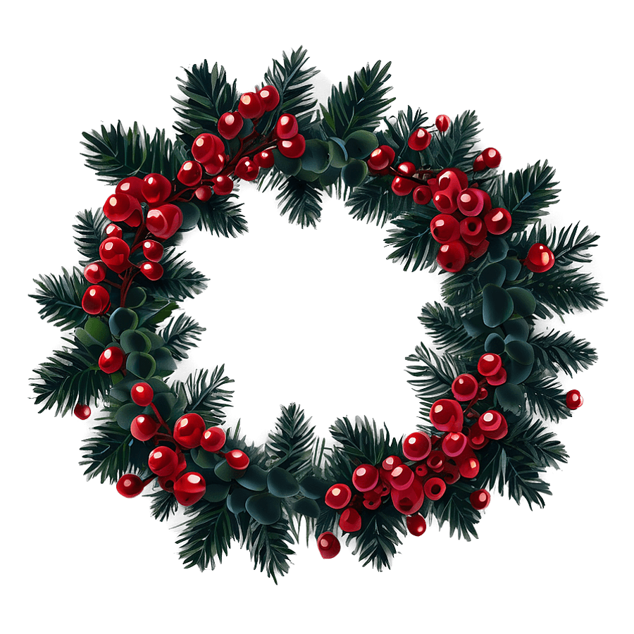 Red Berry Christmas Garland PNG 05252024