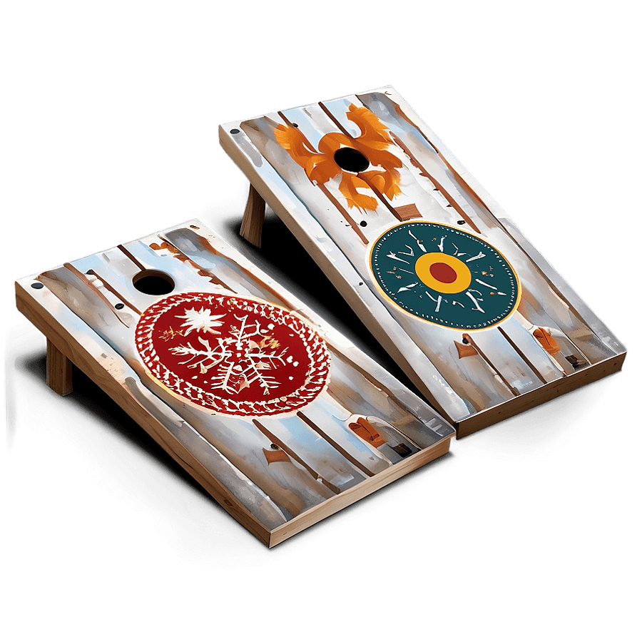Winter Cornhole Game PNG 27