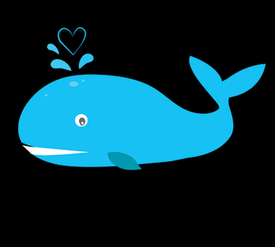 Cute Blue Cartoon Whale