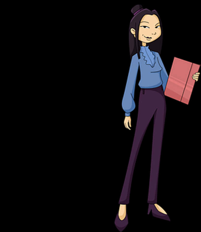 Animated Professional Woman Holding File