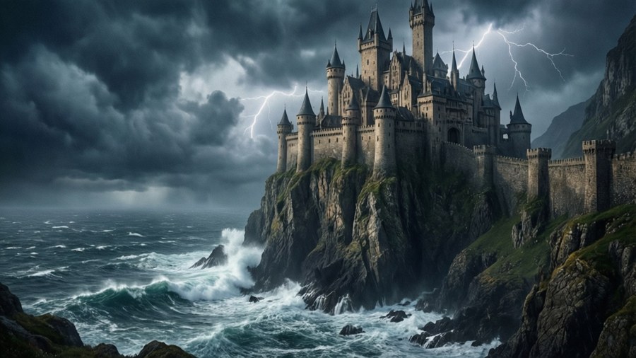 Klippslott Storm Bakgrundsbilder