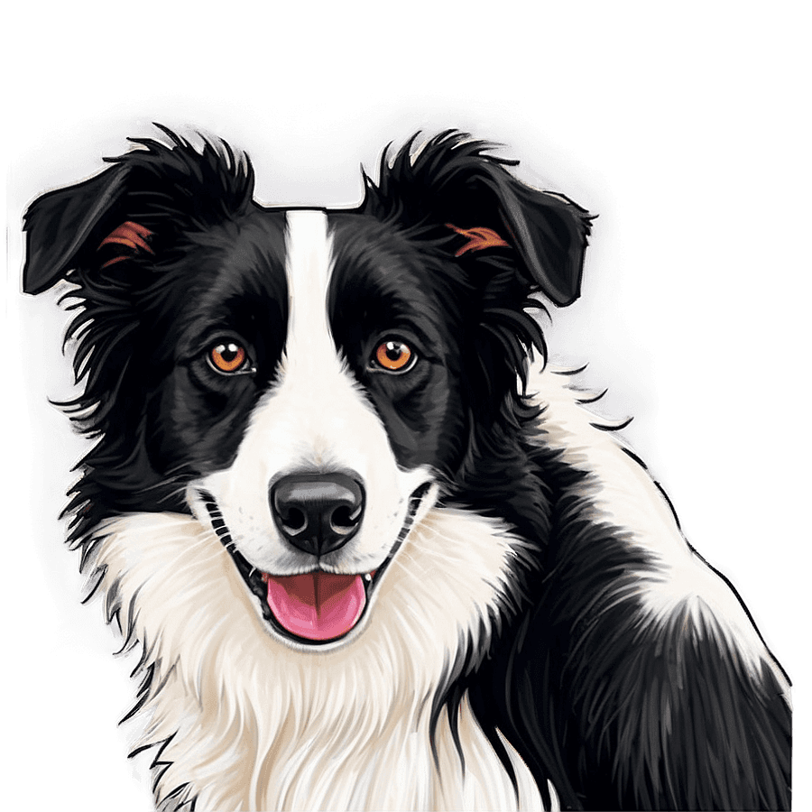 Winter Border Collie PNG jvr