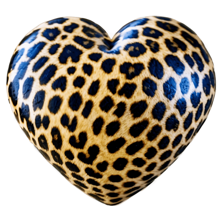 Animal Print Heart Shape PNG 06282024