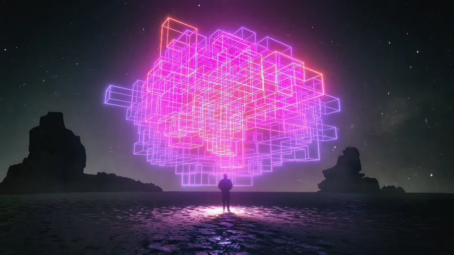 Neon Purple Boxes wallpaper