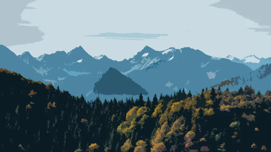 4k Vector Mountain Scenery