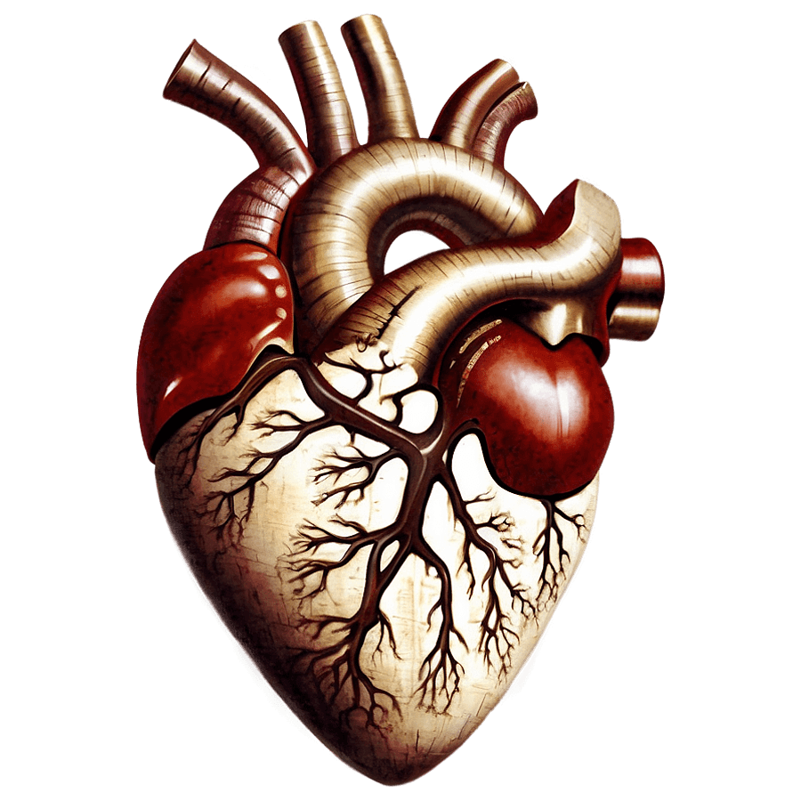 Human Heart Vintage Drawing PNG 85