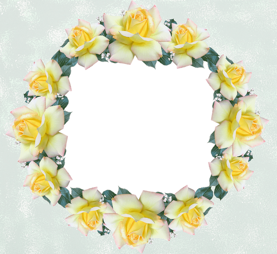 Yellow Rose Wreath Frame