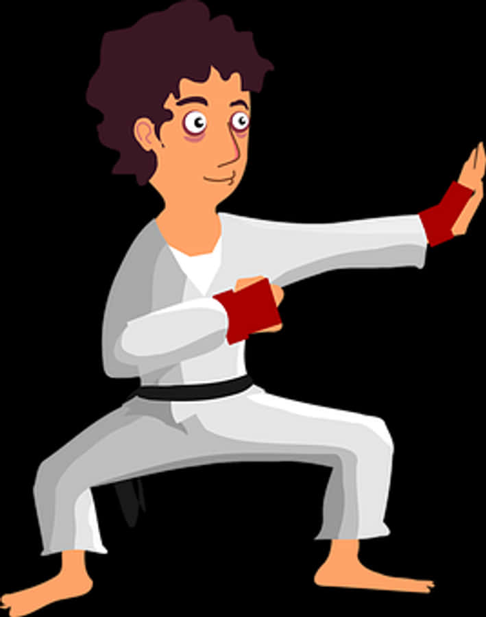 Karate Practitioner Cartoon