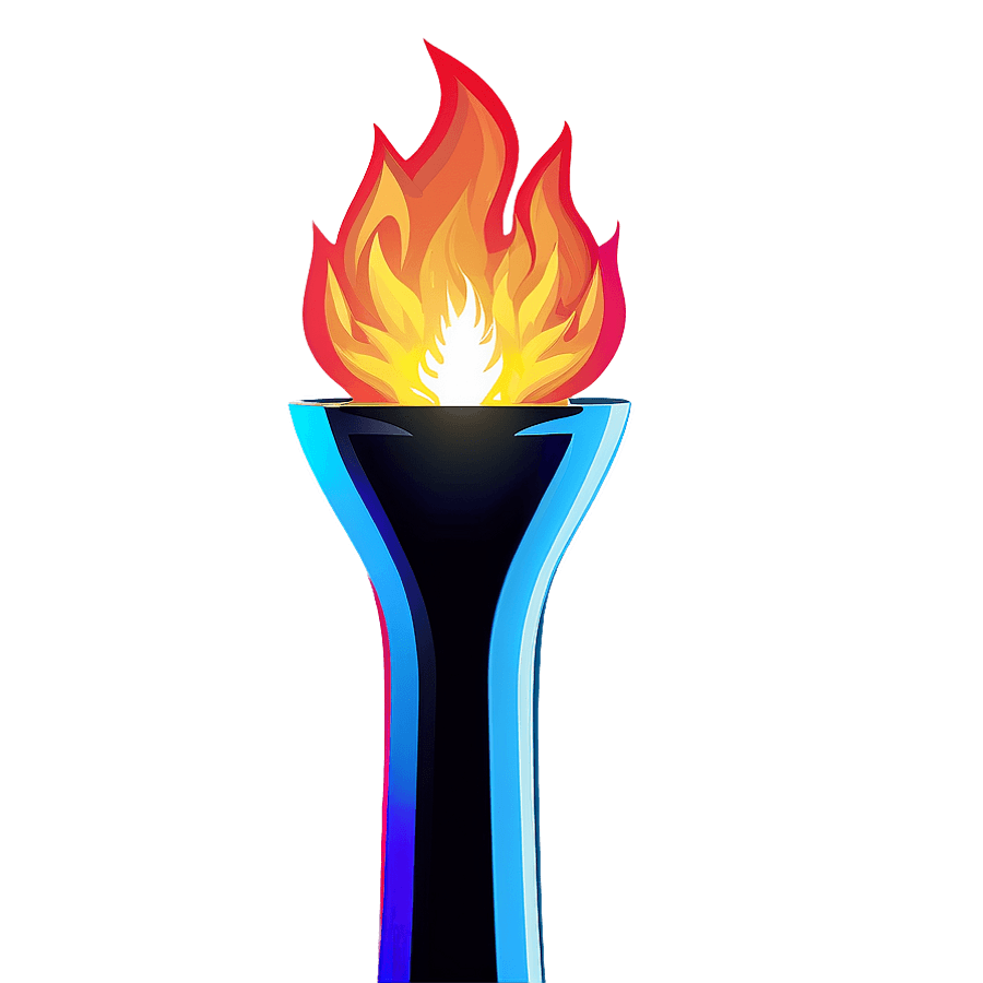 Olympic Torch Colorful Illustration PNG 06272024