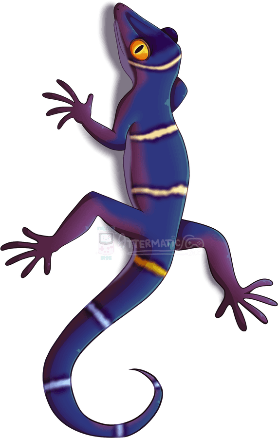 Animated Blue Lizard Illustration
