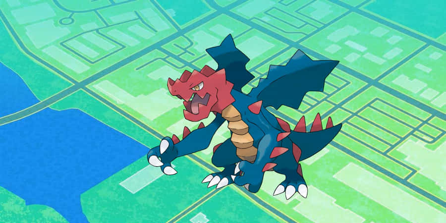 Druddigon Pokemon über Karte