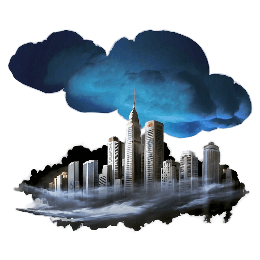 Storm Cloud Over City PNG 40