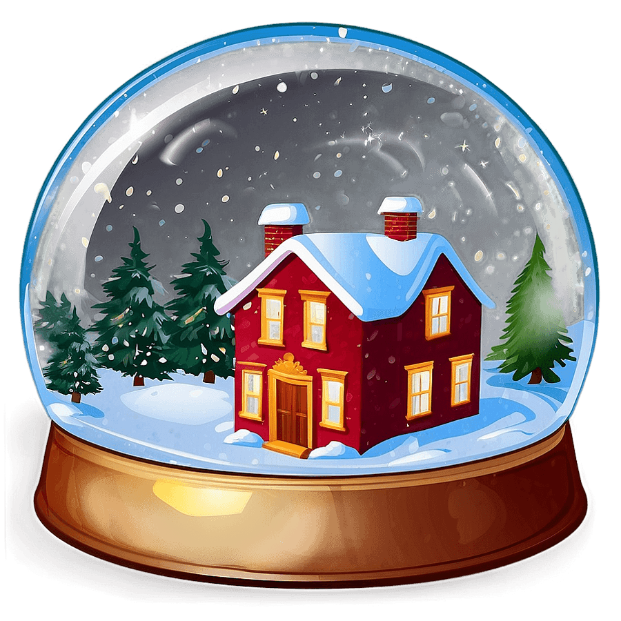 Snow Globe with Fireplace Scene PNG vfc73