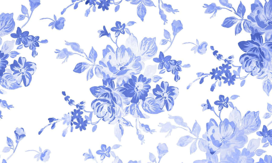 Padrão Floral Azul Marinho