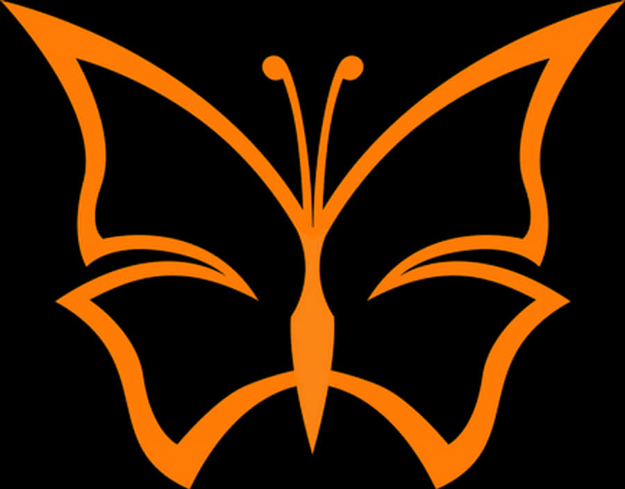 Orange Butterfly Silhouette