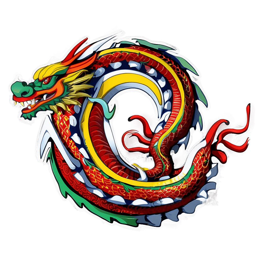 Mythical Chinese Dragon Design PNG 22