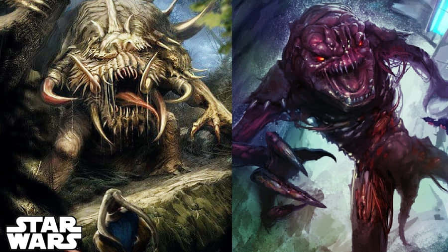 Dennemonsteragtige Rancor lurer i mørket.