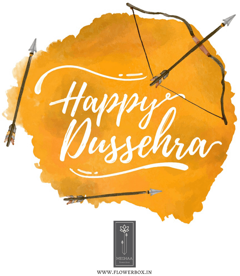 Happy Dussehra Greetingwith Bowand Arrow