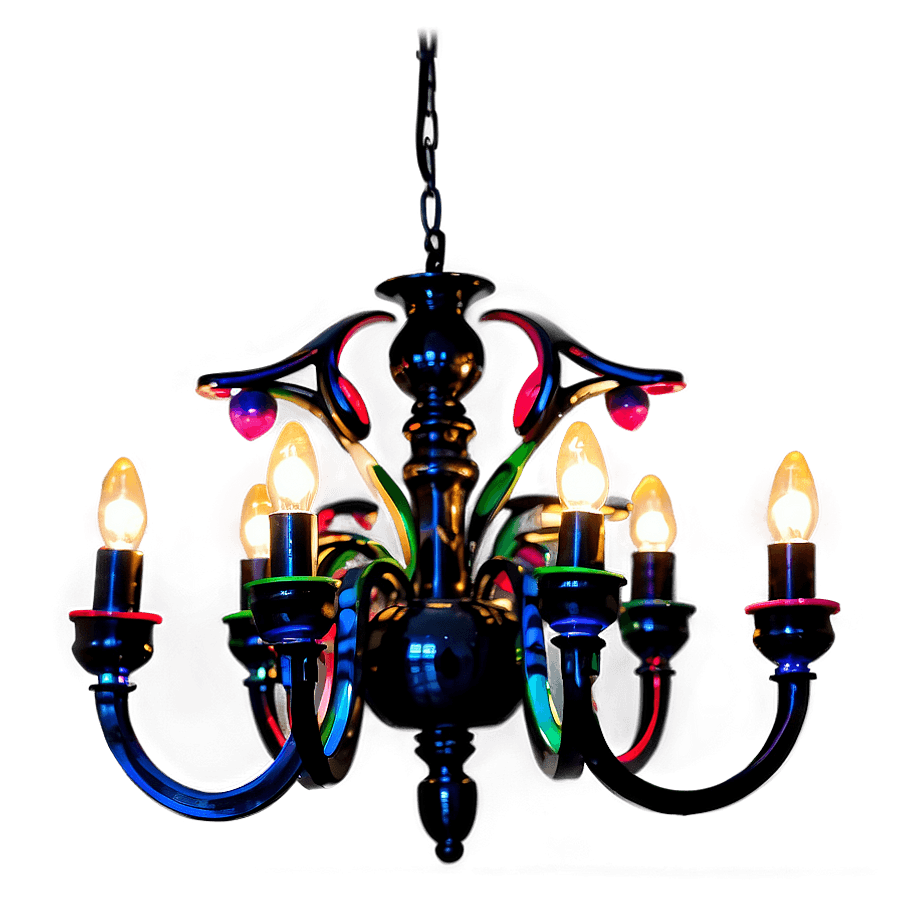 Colorful Modern Chandelier PNG 06282024