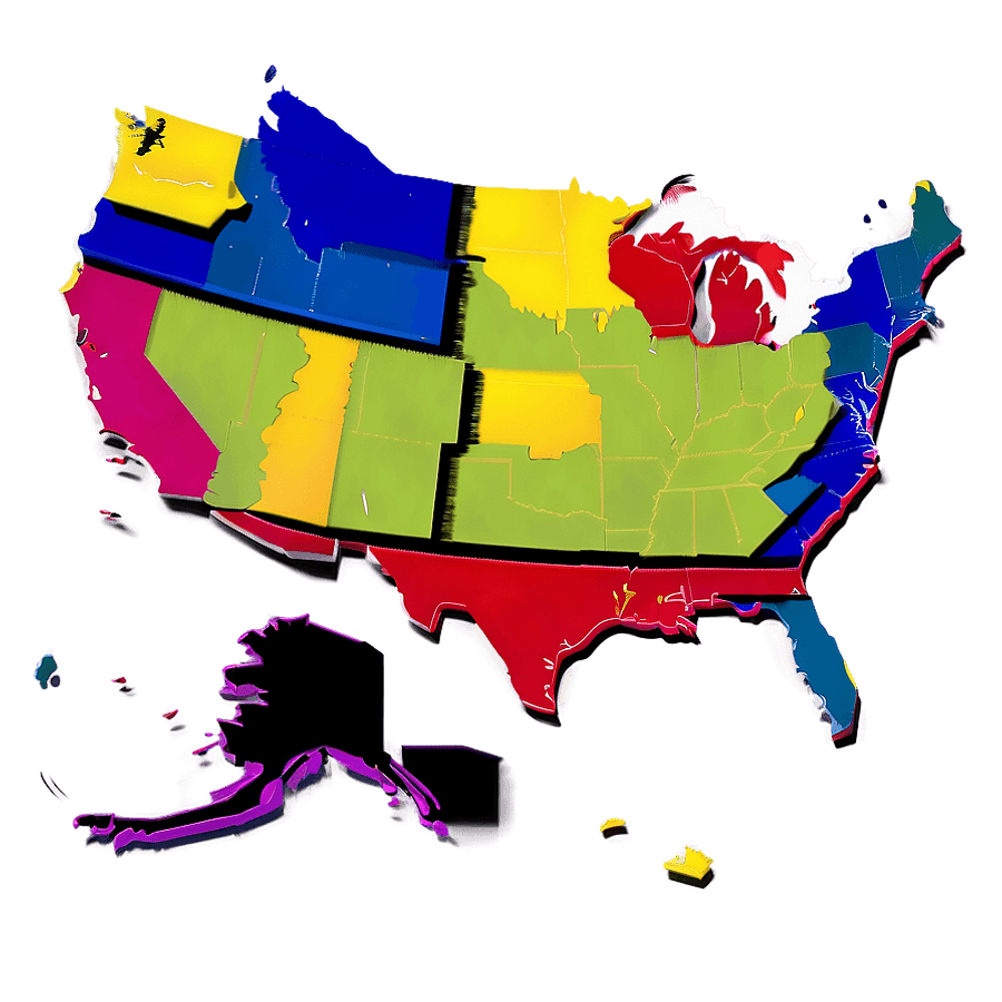 US Map Silhouette PNG 28