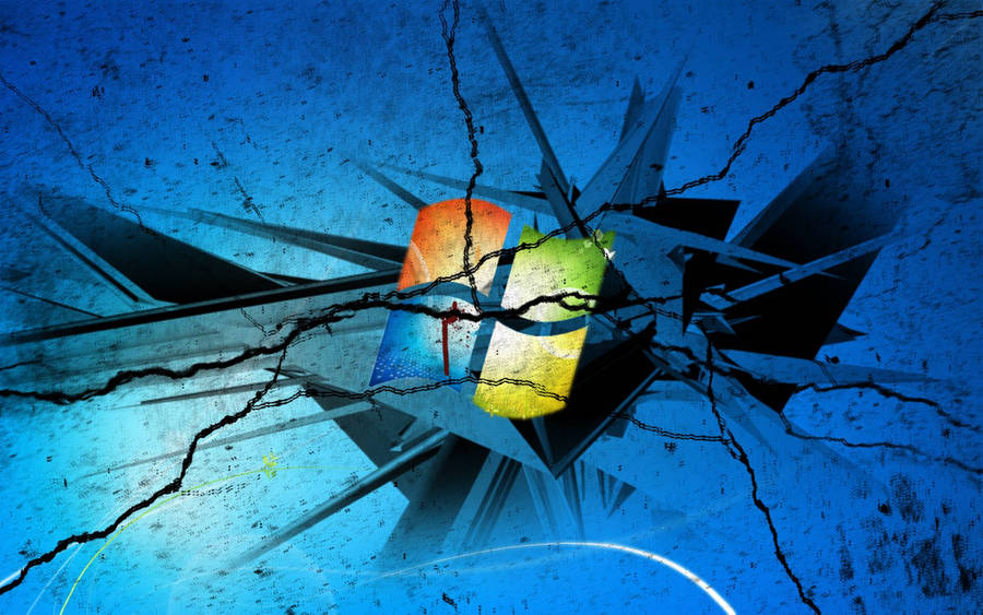 Knust computer skærm sort revner Windows 10 tema