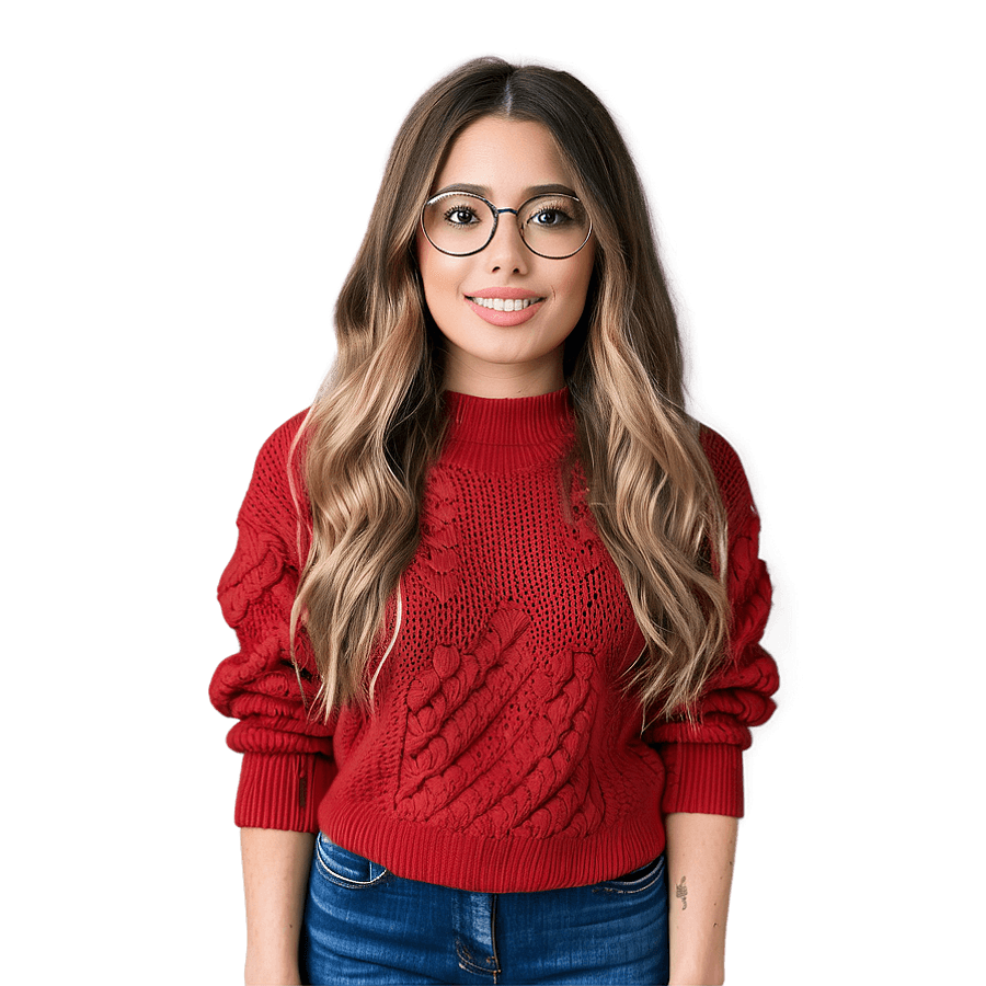 Elegant Red Sweater PNG 06292024