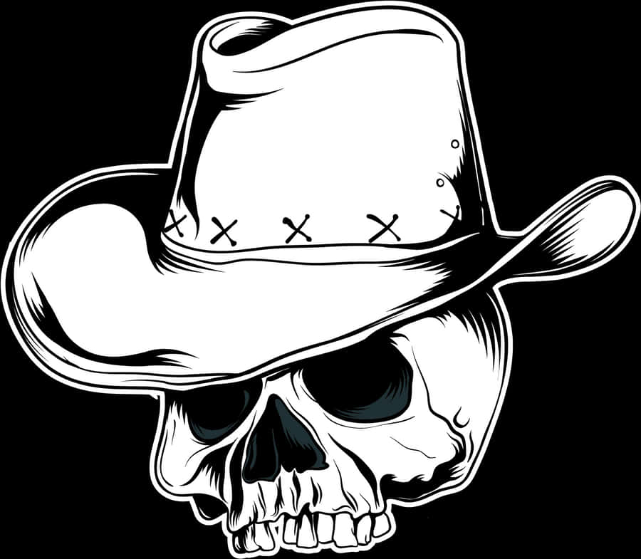 Cowboy Hat Vector Graphics Skull Clip Art - Cowboy Skull Hat Png, Transparent Png