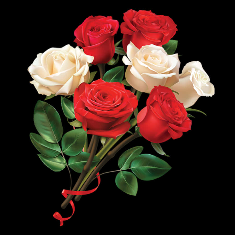 Bouquetof Redand White Roses