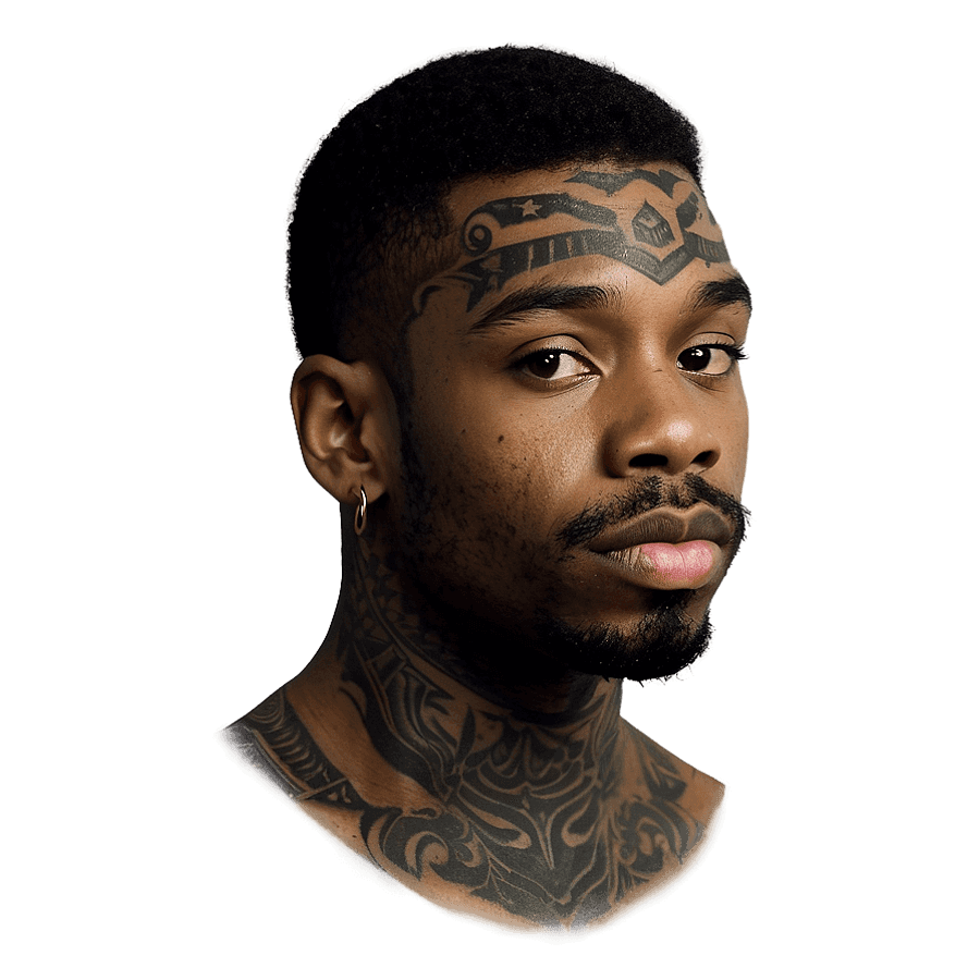 Black Man with Tattoo PNG uwh41