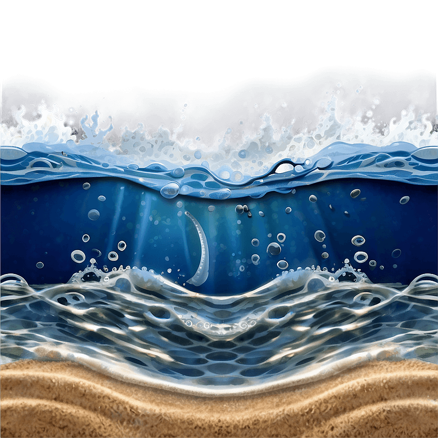 Ocean Waves with Sand PNG 06202024