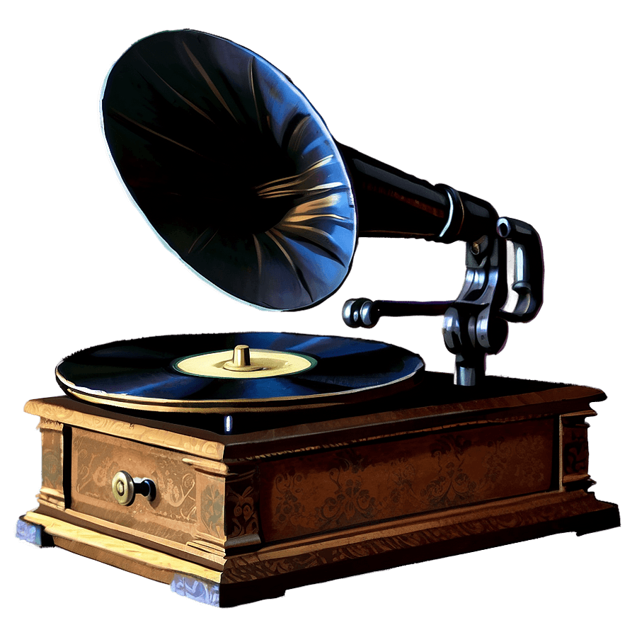 Classic Phonograph Illustration PNG gke82