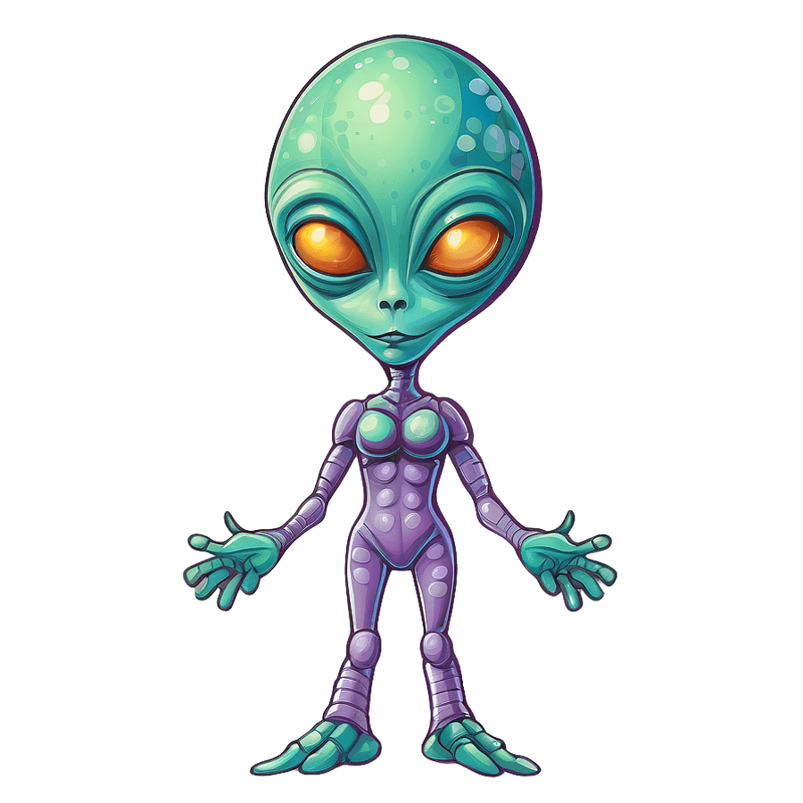 Sweet Alien Illustration PNG 33