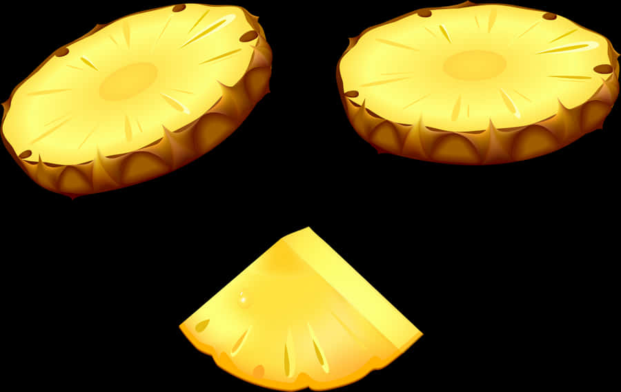 Pineapple Border Free - Pineapple Slice Vector Png, Transparent Png