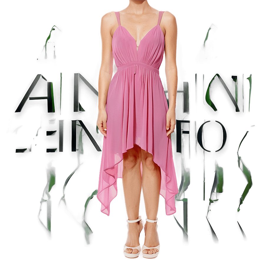 Pink Chiffon Dress PNG fuh