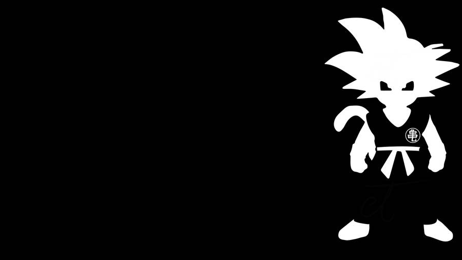 Magten af Goku sort og hvid tapet