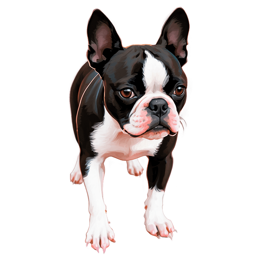 Boston Terrier on Walk PNG 2