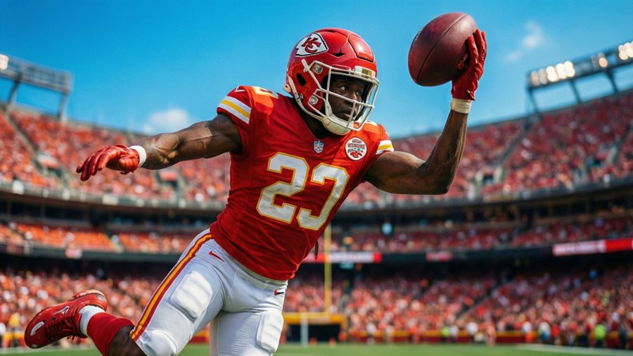 Orlando Brown Jr. making a leaping block for the Chiefs