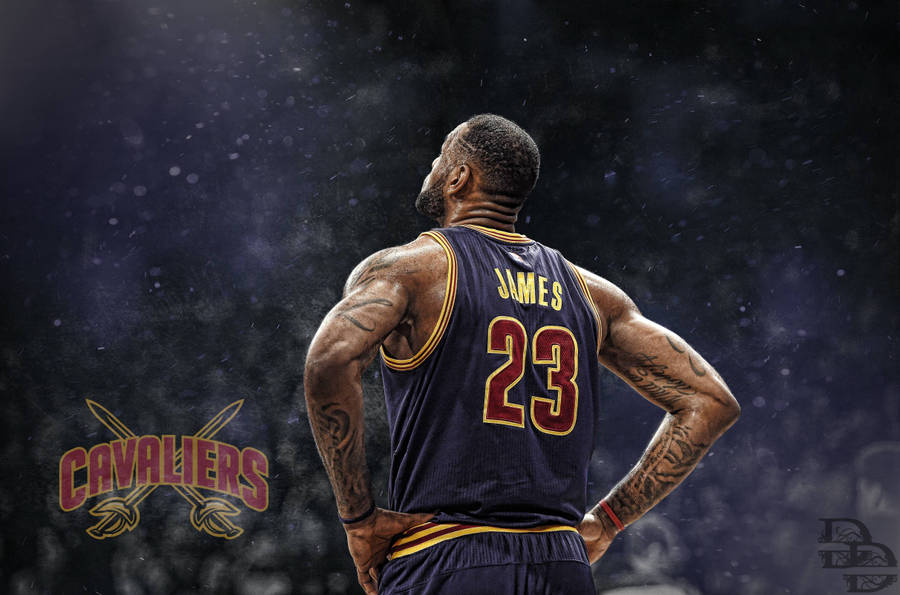 Lebron James standing proudly in Cleveland Cavaliers Jersey 23 wallpaper