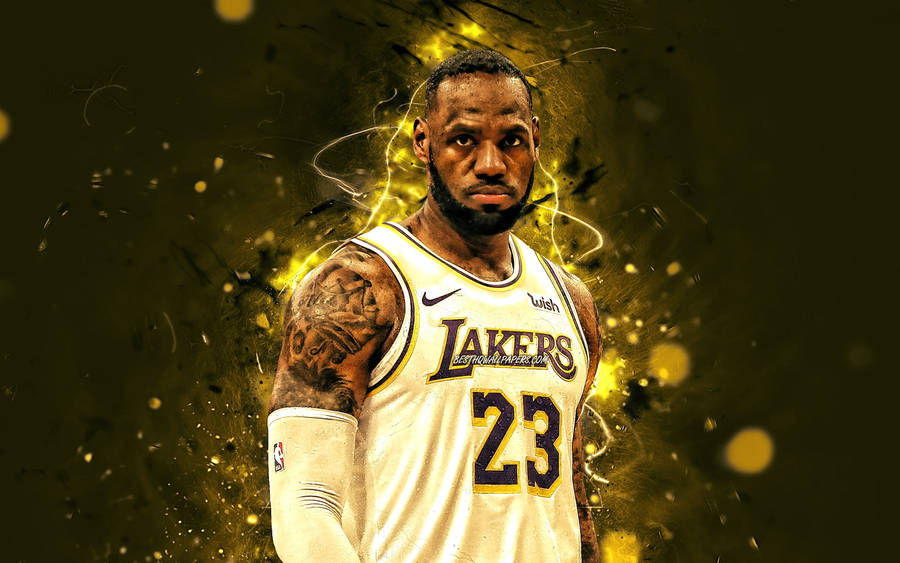 Download Lebron Nba White Lakers Jersey Wallpaper | Wallpapers.com