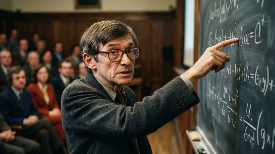 Stephen Hawking teaching physics, vintage lecture
