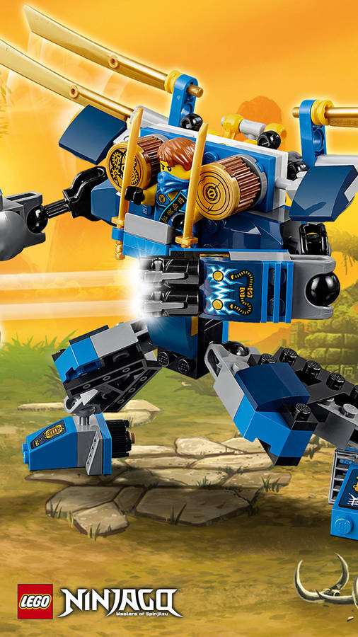 Download Lego Ninjago Jay's Blue Robot Wallpaper | Wallpapers.com