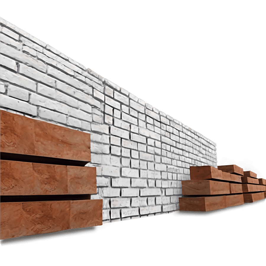 White Brick Wall in Perspective PNG 06232024