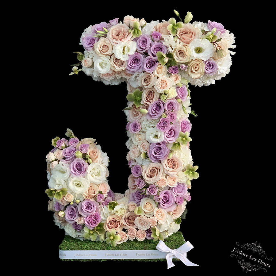 Download Letter J Floral Standee Wallpaper | Wallpapers.com