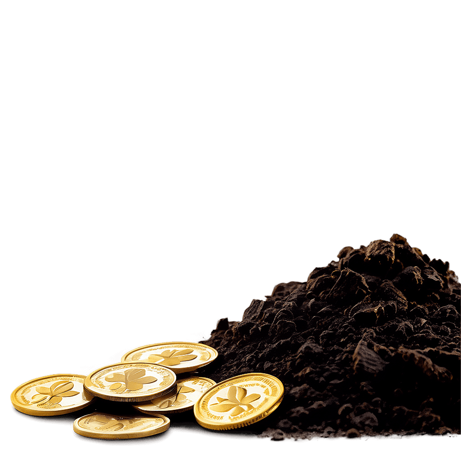 Gold Coins in Soil PNG 05252024